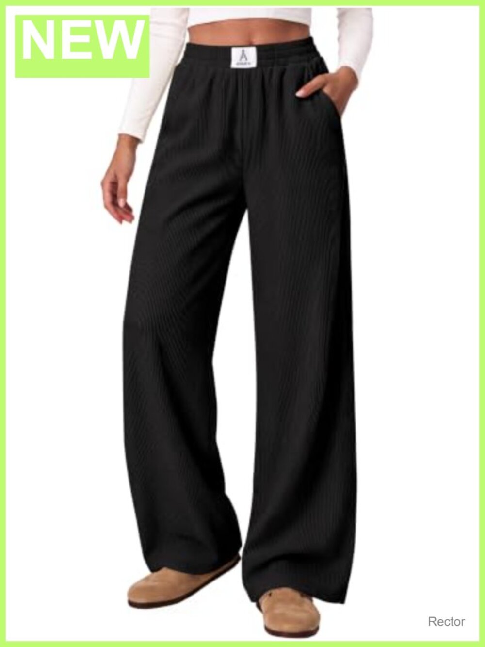 Womens Corduroy High Waist Wide Leg Palazzo Lounge Pants